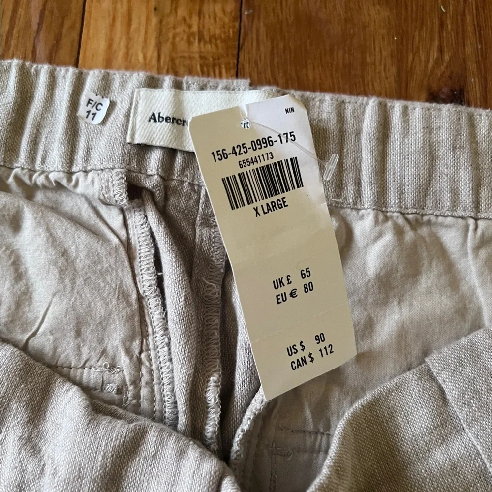 Abercrombie & Fitch Men's Linen Pants - Light Tan, 43x33 , NEW